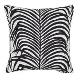 Schumacher Zebra Palm Indoor/Outdoor Pillow in Black For Sale