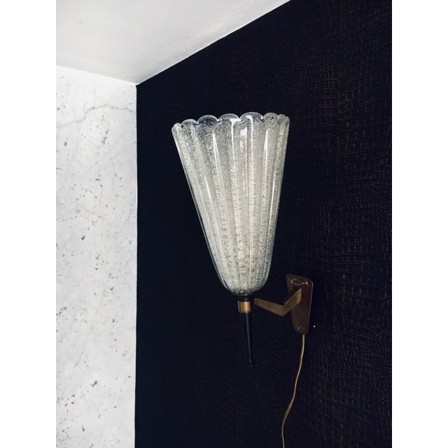 Italian Art Glass Wall Lamp by Barovier & Toso, 1950s For Sale - Image 11 of 14