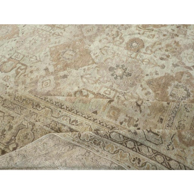 Pale Green Oversize Antique Persian Mahal Rug no. 10970 For Sale - Image 4 of 5