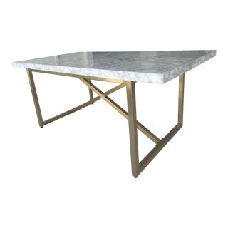 Restoration Hardware Marble Rectangular Dining Table For Sale