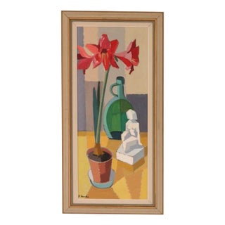 Sven Linder, Lily, 1970s, Oil on Canvas, Framed For Sale