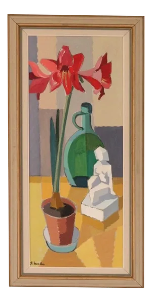 Sven Linder, Lily, 1970s, Oil on Canvas, Framed