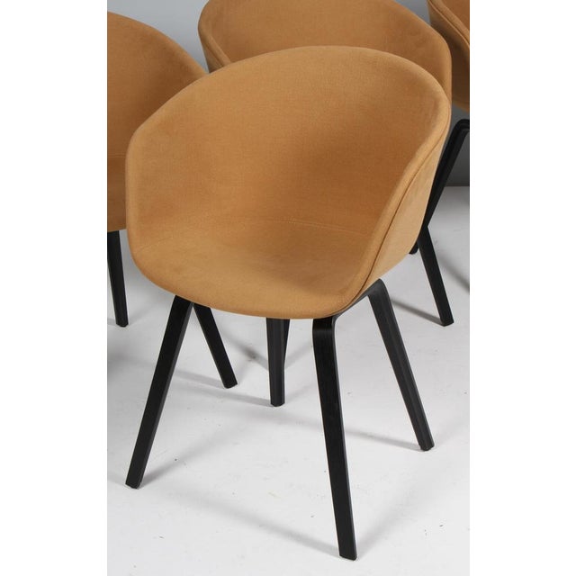 Model AAC22 Dining Chairs in Fabric and Black Stained Oak, 2010s, Set of 4 For Sale - Image 4 of 8
