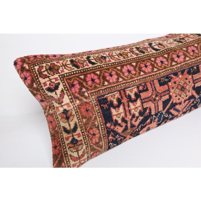 Textile Decorative Lumbar Cushion – Vintage Rug Style Throw Pillow -16'' X 38'' For Sale - Image 7 of 12