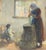 Dutch Genre Painting of a Peasant Woman Churning Butter, Hague School, by Bernard Blommers, circa 1890 For Sale - Image 14 of 16