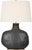 Transitional Kelly Wearstler by Visual Comfort Signature Beton Medium Table Lamp in Stained Black Metallic with Linen Shade For Sale - Image 3 of 3