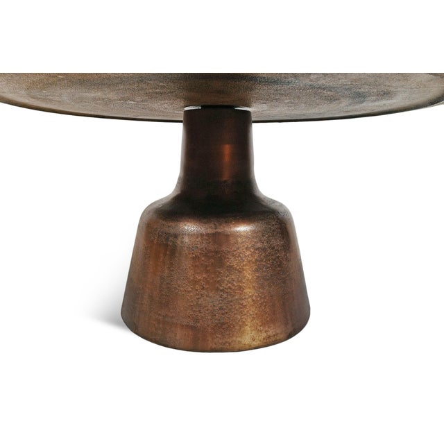 2020s Forma Brass Pedestal Modern Industrial Coffee Table For Sale - Image 5 of 10