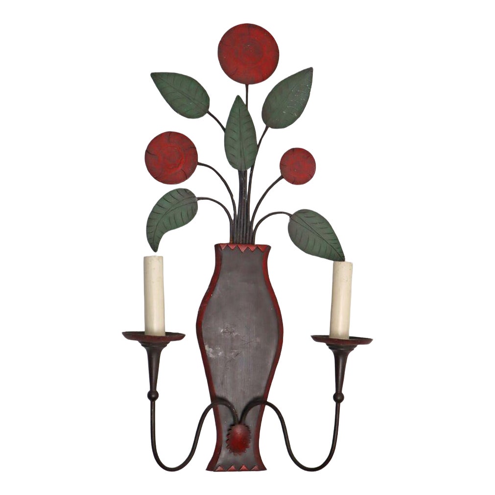 Hollywood Regency Floral Wall Lamp Chairish