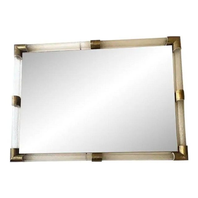 Glass Venetian Torciglione Torchon Murano Glass Wall Mirror by Simoeng For Sale - Image 7 of 7