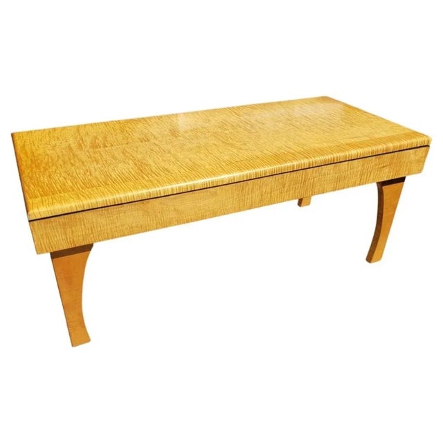 Solid Primavera Mahogany Coffee Table, Circa 1980s For Sale - Image 4 of 10