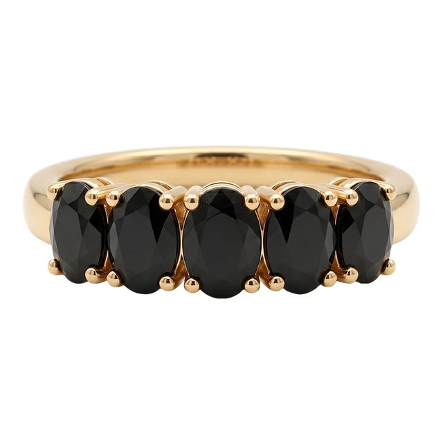 Black Onyx Half Band Ring, 925 Sterling Silver Stacking Ring Us 7 For Sale