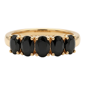 Black Onyx Half Band Ring, 925 Sterling Silver Stacking Ring Us 7