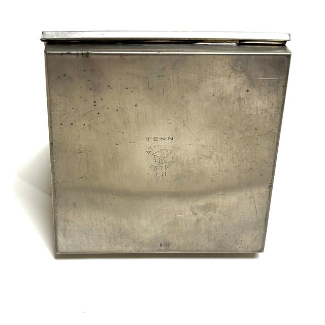 Metal Art Deco Pewter Cigarette Box by Oscar Antonsson for Athena Tenn, 1930s For Sale - Image 7 of 8