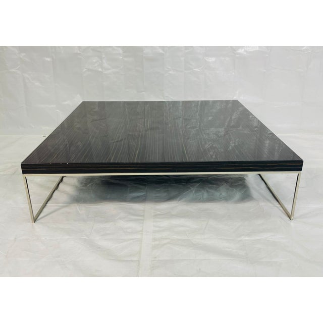 1990s “Calder” Square Coffee Table Attributed to Rodolfo Dordoni for Minotti, Italy For Sale - Image 9 of 13