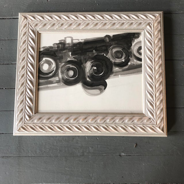 Vintage Original Abstract “Camera” Watercolor Painting Frame Sogned For Sale In Philadelphia - Image 6 of 6