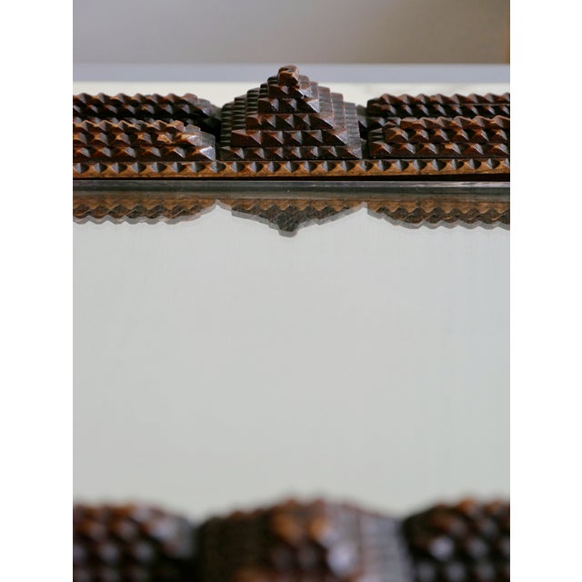 Rustic Antique Tramp Art Mirror, 1890s For Sale - Image 3 of 8