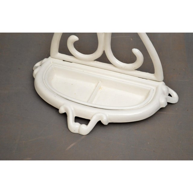 1900 - 1909 Art Nouveau French Umbrella Stand in Cast Iron with White Enamel Finish, 1900 For Sale - Image 5 of 8