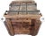 Rare Antique German Wood Wine Crate W Lid, 19th Century, Industrial Metal Straps For Sale - Image 4 of 18