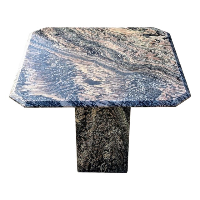 Postmodern Italian Cipollino Ondulato Marble Side Table, 1970s–1980s For Sale