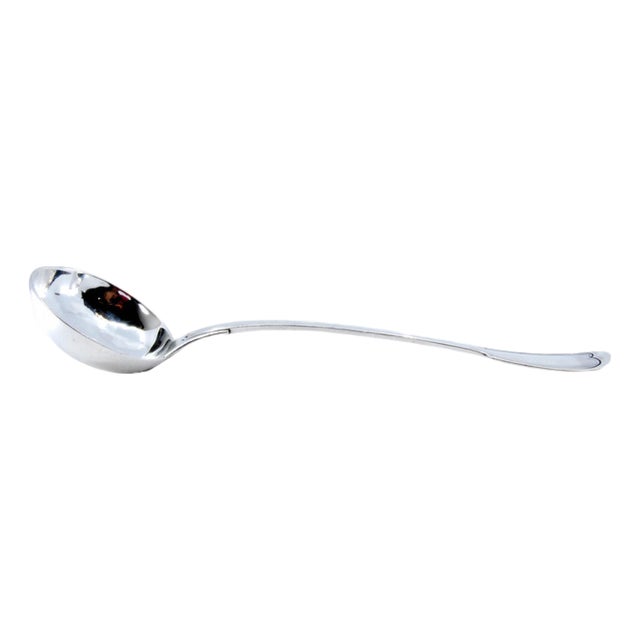 Silver Soup Ladle with Grooves For Sale