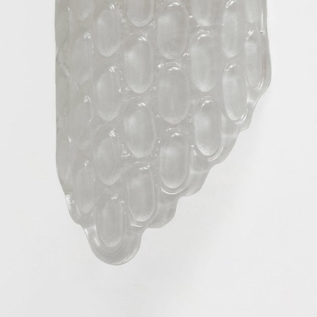 Glass Clear Murano Glass Wall Sconces with Textured Relief, 2000s, Set of 2 For Sale - Image 7 of 10
