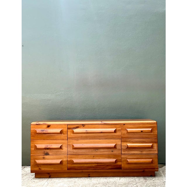 Vintage MCM Knotty Pine Dresser For Sale - Image 4 of 18