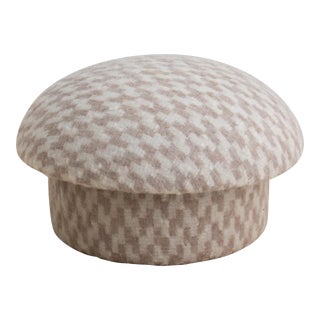 Mid Century Mushroom Ottoman in Textured Wool For Sale