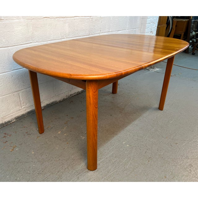 Mid 20th Century Mid-Century Modern Teak Oval Extension Dining Table For Sale - Image 5 of 16