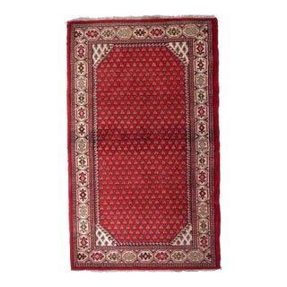 1970s Handmade Vintage Indian Seraband Rug 3' X 5.2' For Sale