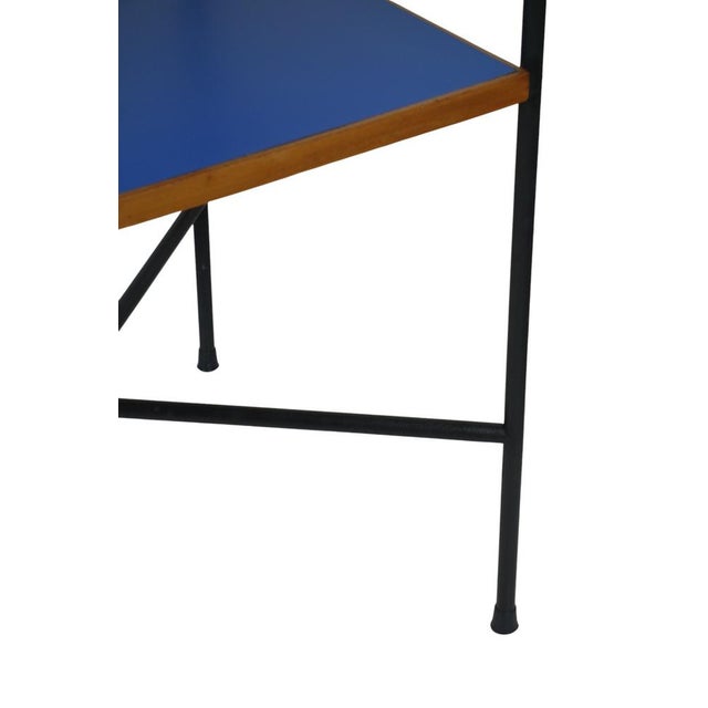 Metal Mid-Century Modern Italian Blue Formica Table by Giulio Zappa, 1950 For Sale - Image 7 of 12