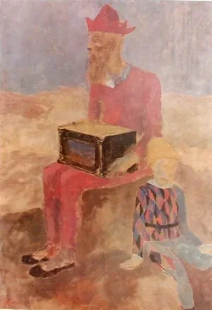 1980s "Organ Player with Boy" Lithograph After Pablo Picasso