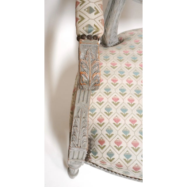 Light Gray Louis XVI Armchairs - a Pair For Sale - Image 8 of 12