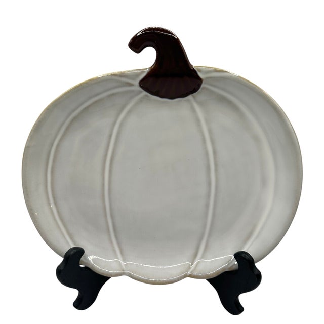 Vintage Crofton White Harvest Pumpkin Plates - A Set 4 For Sale - Image 9 of 12