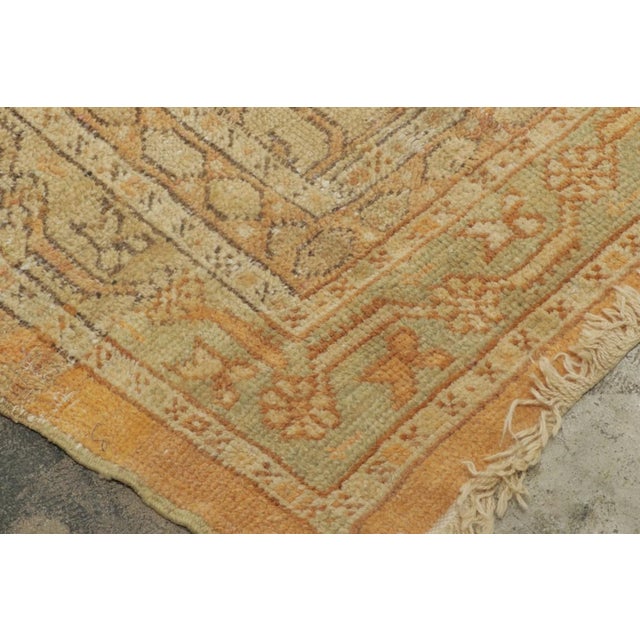 Mid 18th Century Oversized Antique Ghiordes Rug With Floral Design in Gold Tones - Rug & Kilim For Sale - Image 5 of 7