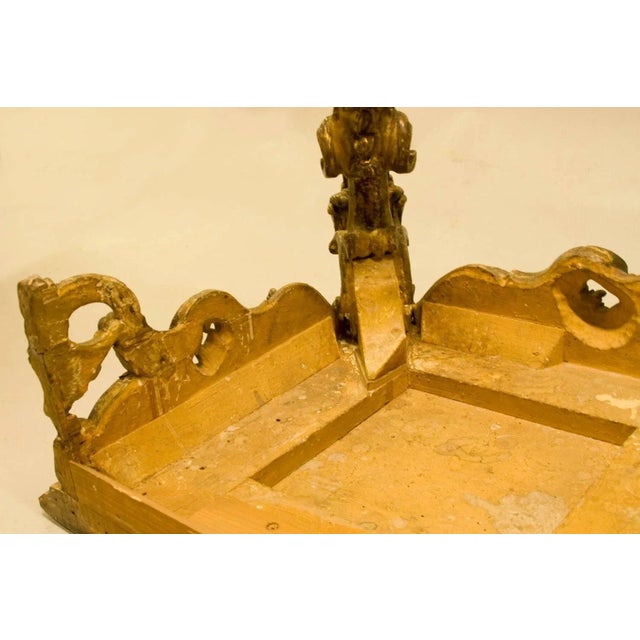 Wood Mid 18th Century Italian Rococo Painted and Gilded Console For Sale - Image 7 of 10