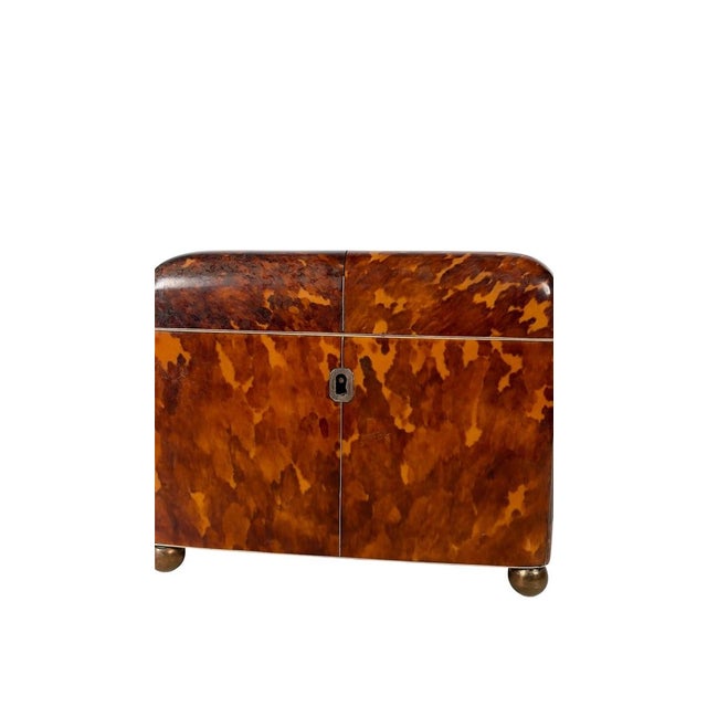 Early 19th Century Faux Tortoiseshell Tea Caddy, England Circa 1820 For Sale - Image 5 of 11