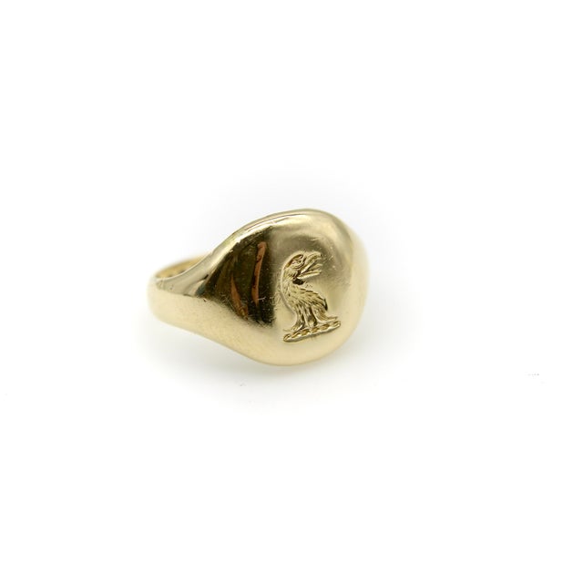 1900 - 1909 Early 20th Century 18k Gold Goldsmiths and Silversmiths Eagle Intaglio Signet Ring, Size 6.25 For Sale - Image 5 of 9