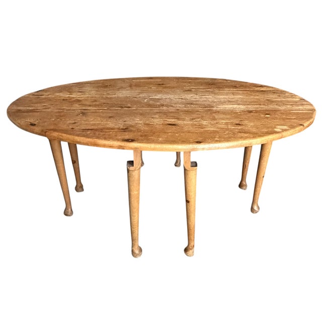 20th Century English Scrub Pine Dropleaf Gateleg Dining Table For Sale - Image 11 of 18