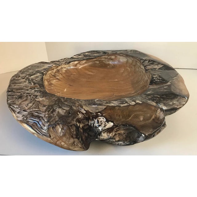 Early 21st Century Organic Modern Handmade Teak Root Bowl For Sale - Image 9 of 9