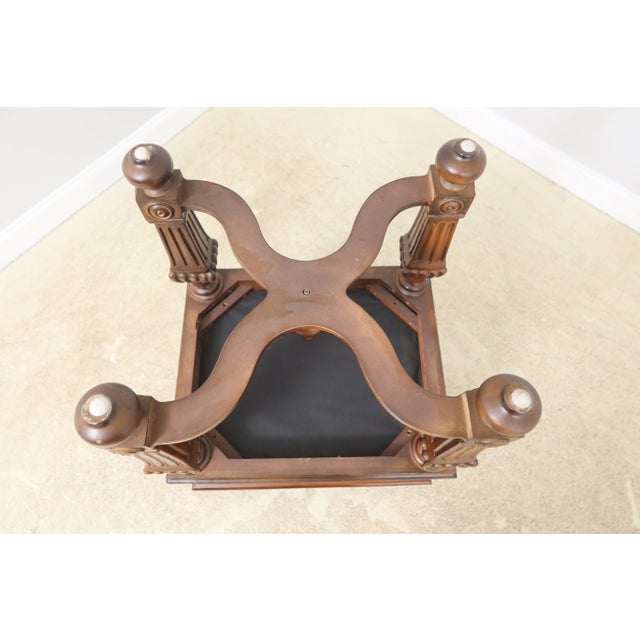 Brown Pair Modern Print Upholstered Continental Stools For Sale - Image 8 of 9