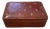 Vintage Italian Burgundy Leather Box Featuring Embossed Gold Fleur-De-Lis For Sale
