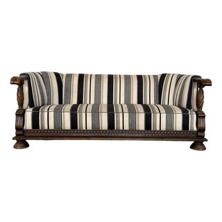 Danish Renaissance Revival Oak Sofa, 1930s For Sale