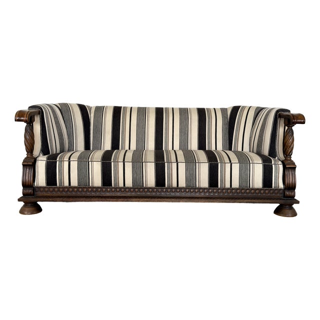 Danish Renaissance Revival Oak Sofa, 1930s For Sale