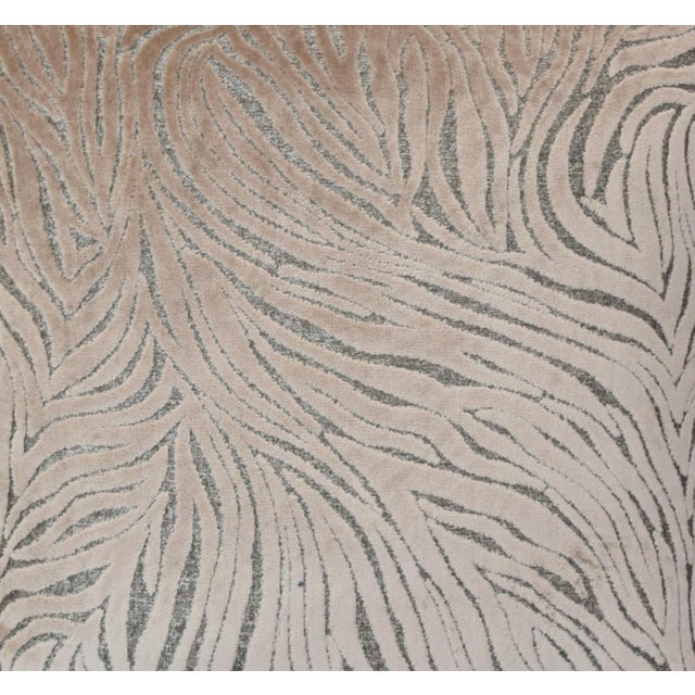 Designer Jane Clayton Zebra Velvet Damask Feather/Down Pillow For Sale - Image 4 of 7