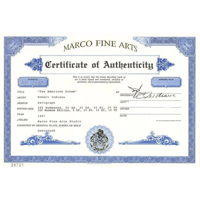 Robert Indiana- Yield Brother #2: Limited Edition Serigraph published by Marco Fine Arts Contemporary Atelier and released...