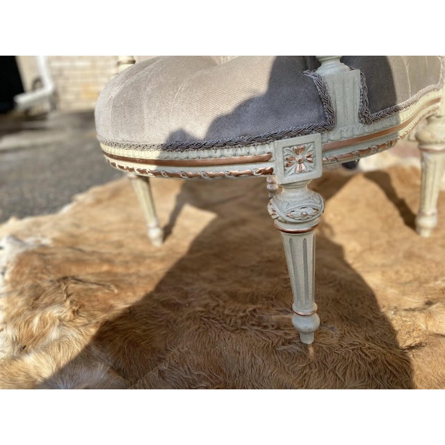 Louis XV French Style Settee, Empire Walnut Armchair/Chair/Setee For Sale - Image 4 of 10