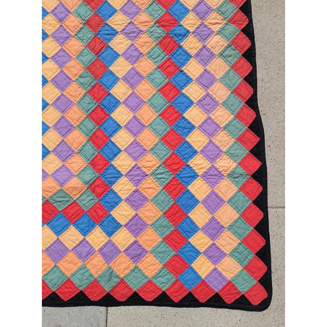 Rustic 19thc Trip Around the World Quilts For Sale - Image 3 of 8