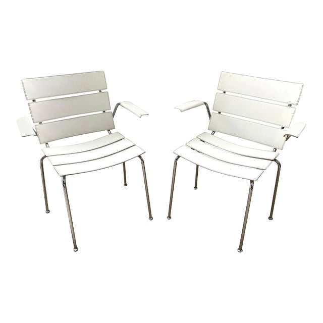 "Stripe" Dining Chair Armchairs by Giancarlo Vegni for Fasem, 1999 - A Pair For Sale
