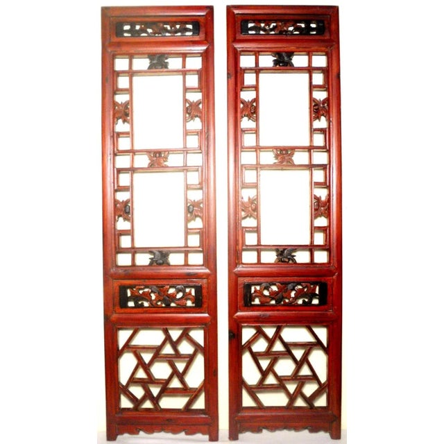 Antique Chinese Screen Panels, Cunninghamia wood; Circa 1800-1849 - A Pair For Sale In Dallas - Image 6 of 6
