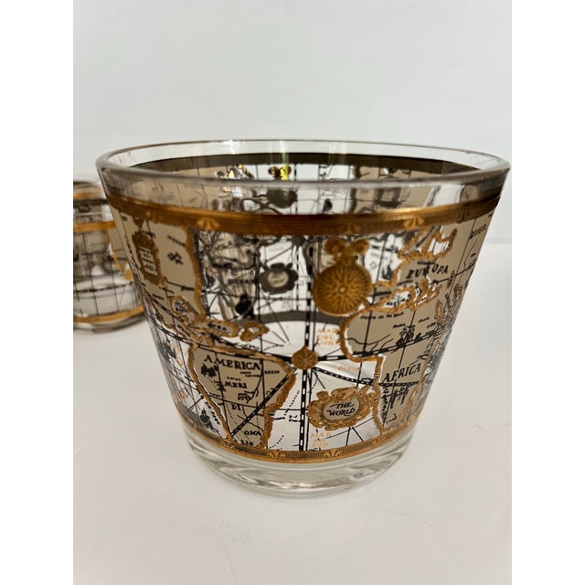 Mid-Century Map of the World Barware Cera - Set of 10 For Sale - Image 9 of 10